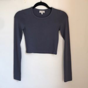 Dark periwinkle long sleeve crop top